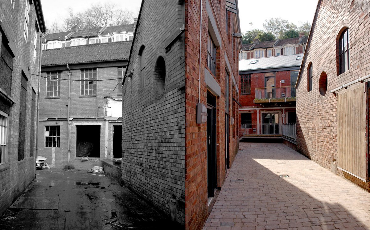 Before and after image of Colthurst Row.