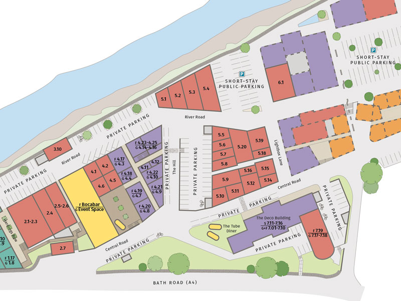 Interactive site plan for Paintworks, Bristol